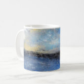 Tasse jaune bleue d'abrégé sur plage (Devant gauche)