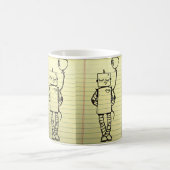 Tasse jaune de croquis de robot de bloc - notes (Centre)