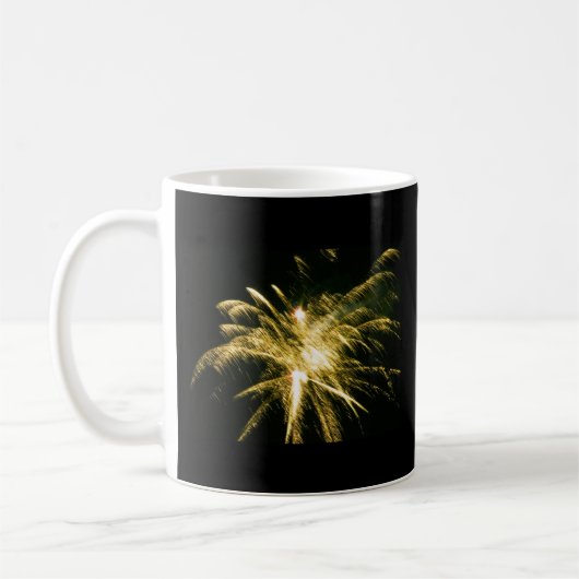Tasse jaune de feux d'artifice (Gauche)