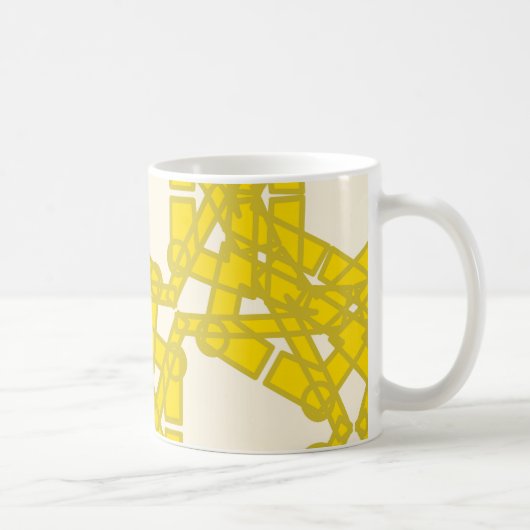 Tasse jaune de motif (Droite)