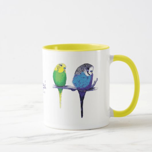 Tasse jaune de perroquet d'oiseau de perruche (Droite)