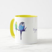 Tasse jaune de perroquet d'oiseau de perruche (Devant gauche)