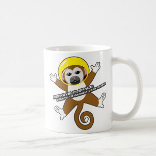 Tasse jaune de singe de l'espace