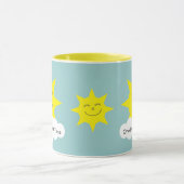 Tasse jaune de sonnerie des soleils heureux (Centre)