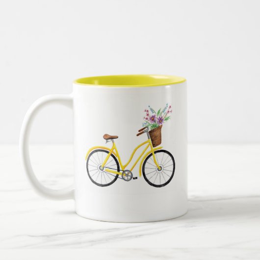 Tasse jaune douce de vélo (Gauche)