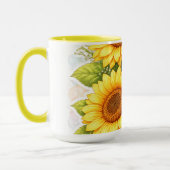 Tasse jaune tournesol – Cadeau floral pour elle (Gauche)