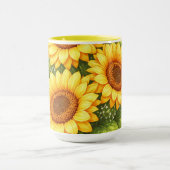 Tasse jaune tournesol – Cadeau floral pour elle (Centre)