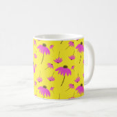 Tasse jaune vif avec fleurs roses (Devant droit)