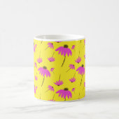 Tasse jaune vif avec fleurs roses (Centre)