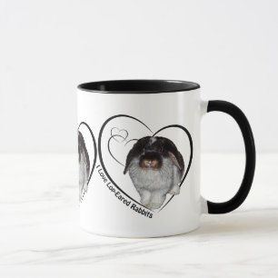 Tasse Je suis amoureux de lapins aux oreilles tomb