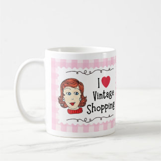 Tasse Je suis fan de shopping vintage