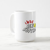 Tasse Je t'aime Softball Senior (Devant gauche)