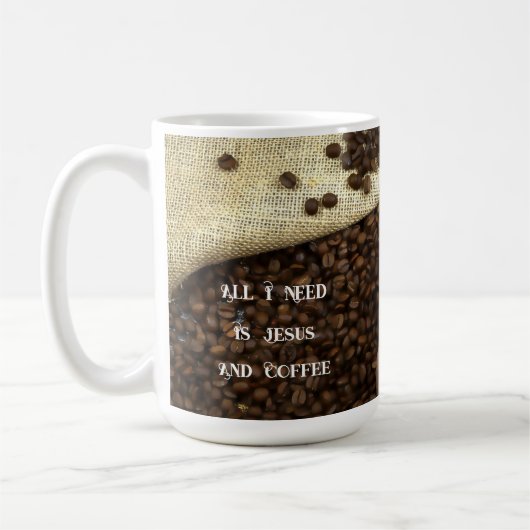 Tasse Jésus & Café - 15 oz. (Gauche)