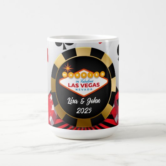 Tasse Jeton de Poker Marié à Vegas (Centre)