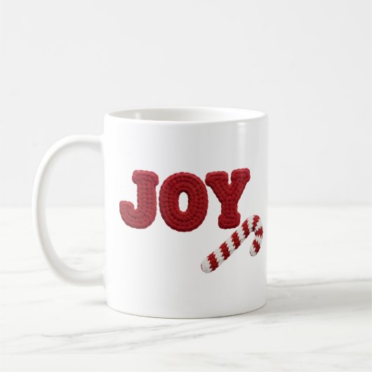 Tasse Joy Crochet Candy Cane de Noël (Gauche)