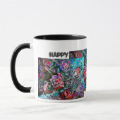 Tasse joyeuse avec des roses (Gauche)