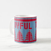 Tasse joyeuse du chandail mignon | de Noël (Devant gauche)