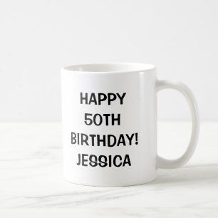 Tasse Joyeux 50e Anniversaire Âge personnalisabl