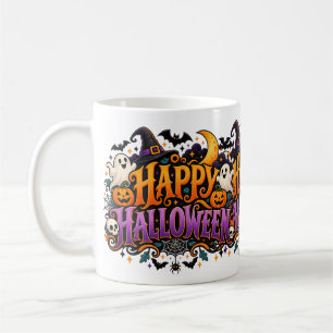 Tasse Joyeux Halloween Fantômes Crânes et Citrouil