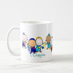 Tasse juive de bébés de vacances<br><div class="desc">10 enfants adorables se sont habillés en tenue juive de vacances,  y compris Chanukah,  pâque,  Rosh Hashanah,  Purim,  et Shabbat. Perfectionnez pour toutes les occasions</div>
