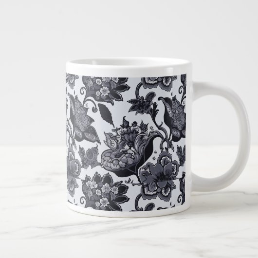 Tasse Jumbo avec motif floral noir (Droite)