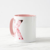 Tasse K initiale florale | Nom et traits personnal (Devant gauche)