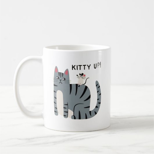 Tasse Kitty Up drôle de chat Design de chat de des (Gauche)