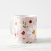 Tasse Ladybug Mignonne & Fleur Blanche (Devant gauche)