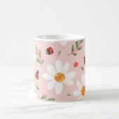 Tasse Ladybug Mignonne & Fleur Blanche (Centre)