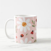 Tasse Ladybug Mignonne & Fleur Blanche (Gauche)