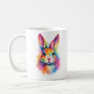 Tasse Lapin Arc-en-ciel Aquarelle – Édition Faune