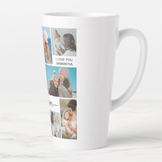 Tasse Latte 11 Photo Collage Meilleure Maman Jamais (Droite)