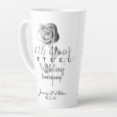 Tasse Latte 11e anniversaire des Mariages d'acier Roses d'arge (Angle gauche)