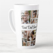 Tasse Latte 12 Photo Collage Meilleur Papa Jamais (Angle gauche)