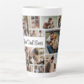 Tasse Latte 12 Photo Collage Meilleur Papa Jamais (Devant)