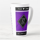 Tasse Latte 12ème anniversaire de la Mariage de soie (Angle droit)