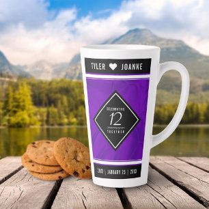 Tasse Latte 12ème anniversaire de la Mariage de soie