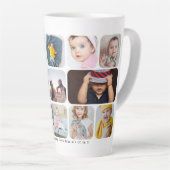 Tasse Latte 13 photos et texte personnalisés (Angle droit)