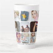Tasse Latte 13 photos et texte personnalisés (Devant)