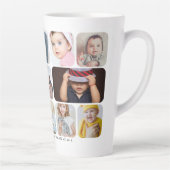 Tasse Latte 13 photos et texte personnalisés (Droite)