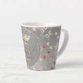 Tasse Latte 16e anniversaire du Mariage Peridot & Silver Latte (Angle droit)