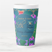 Tasse Latte 16e anniversaire Mariage Cire, Statice & Peridot (Devant)