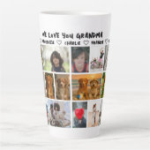 Tasse Latte  18 photo collage and personalized text photo gift (Devant)