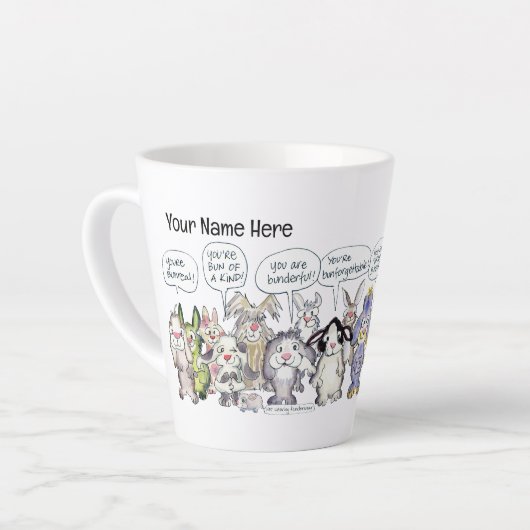 Tasse Latte 19 lapins lapins lapins de lapin volants de dessin (Angle gauche)