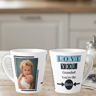 Tasse Latte 1 photo amour à grand-père bleu