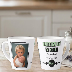Tasse Latte 1 photo amour à grand-père vert
