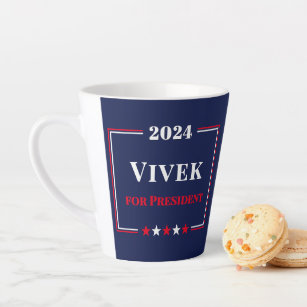 Tasse Latte 2024 Vivek Ramaswamy pour le Président Rouge Blanc