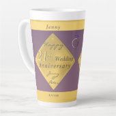 Tasse Latte 21e anniversaire Mariage Café en laiton Latte (Angle gauche)