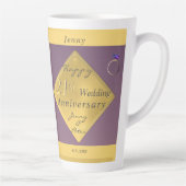 Tasse Latte 21e anniversaire Mariage Café en laiton Latte (Droite)