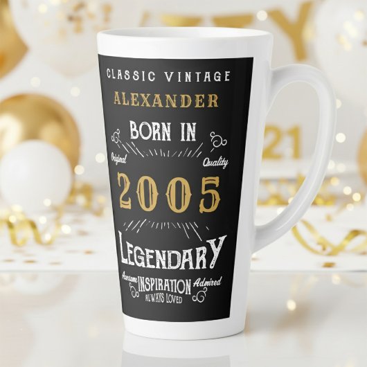 Tasse Latte 21st Birthday 2005 Legendary Retro